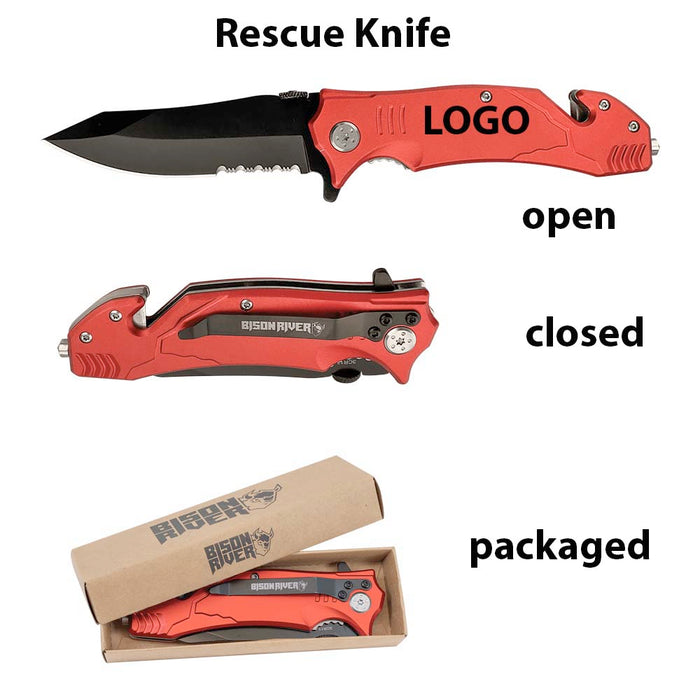 Red Anodized Aluminum Rescue Knife