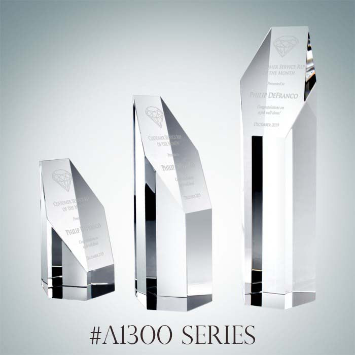 Optical Crystal Hexagon Tower Award - Medium