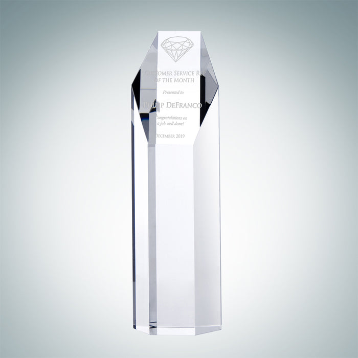 Optical Crystal Hexagon Tower Award - Large