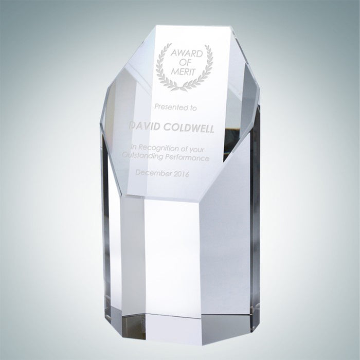 Optical Crystal Hexagon Tower Award - Medium