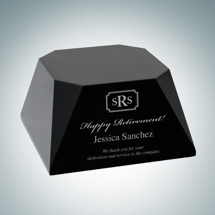 Black Beveled Four Sided Slant Base, 3.5" Square Top