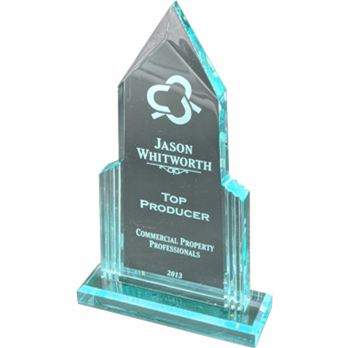 6" x 10" Spire  Cath Series Jade Acrylic with Jade Acrylic Base