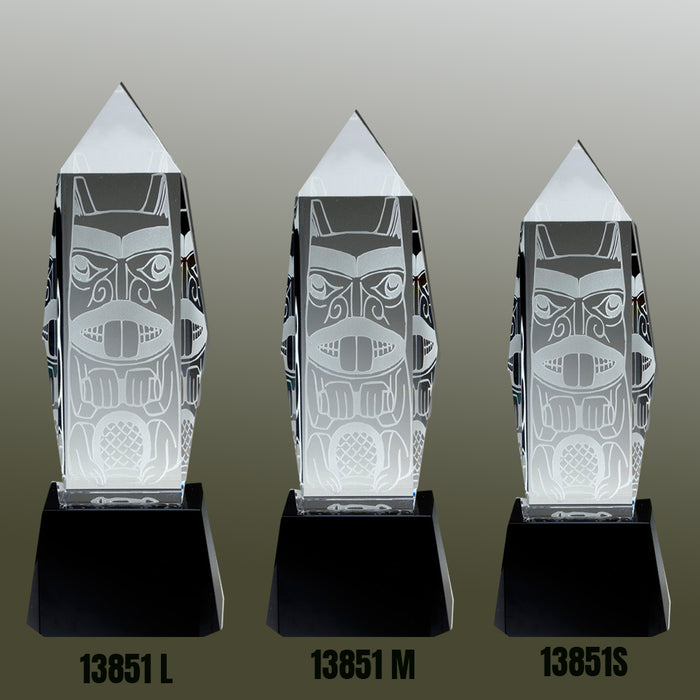 Large Optical Crystal Liberty Obelisk Award with Crystal Base