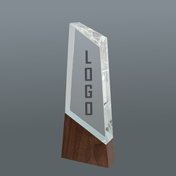 9 3/4"Peak Sierra Glass with Walnut Base