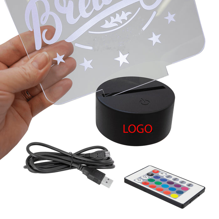 Customized Acrylic Shapes w/LED Base Light w/ remote