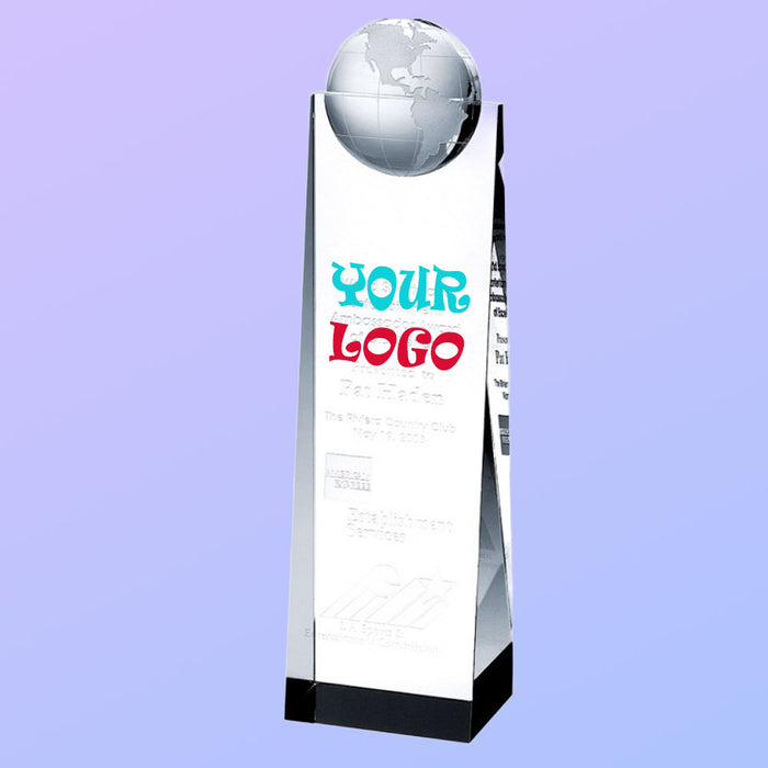 Crystal Globe Towel Award, Small