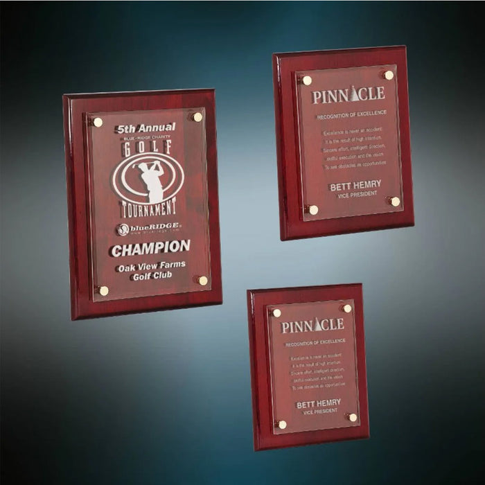 Rosewood Piano Finish Floating Acrylic Plaque - Medium.