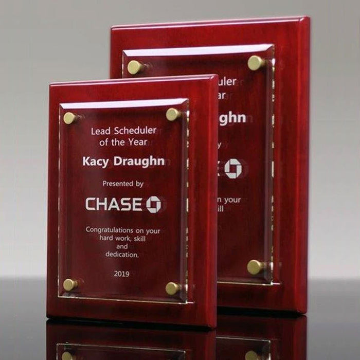 Rosewood Piano Finish Floating Acrylic Plaque - Large.