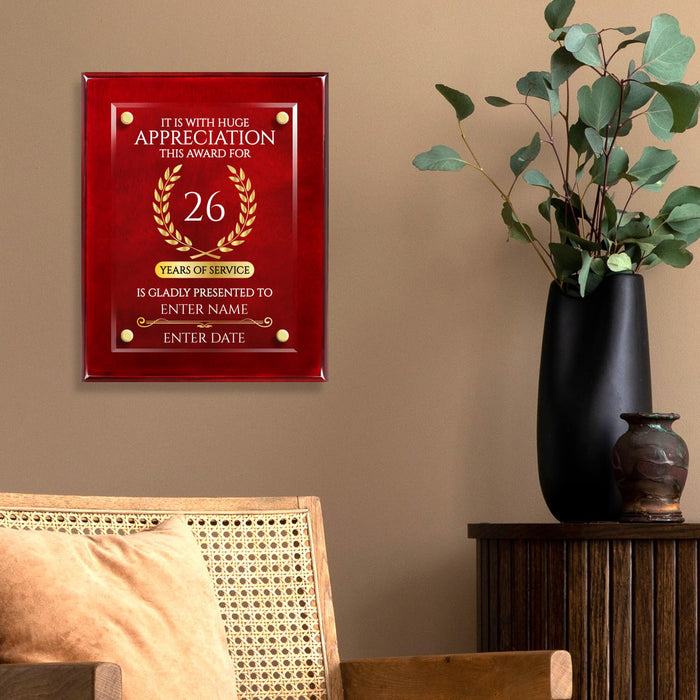 Rosewood Piano Finish Floating Acrylic Plaque - Large.