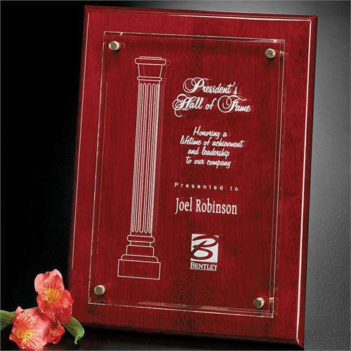 Rosewood Piano Finish Floating Acrylic Plaque - Large.