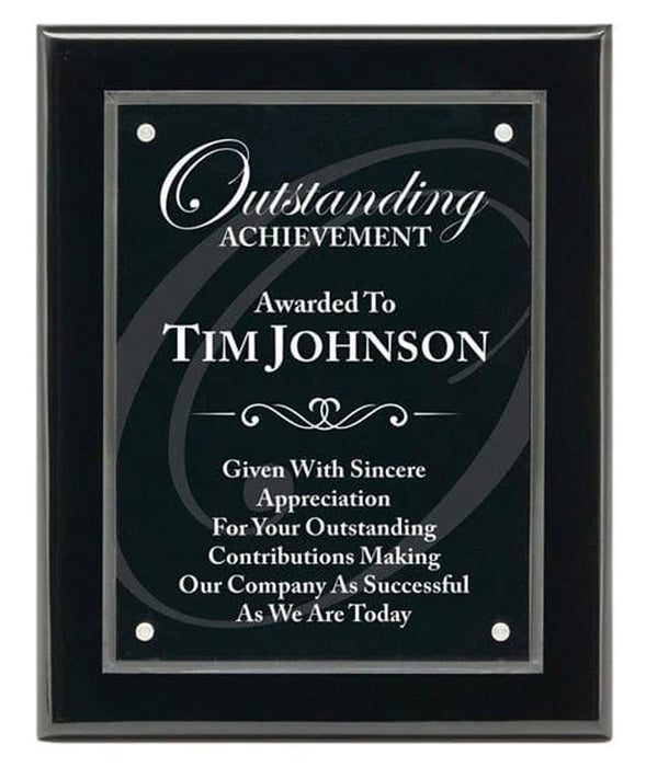 Black Piano Finish Floating Acrylic Plaque - Medium.