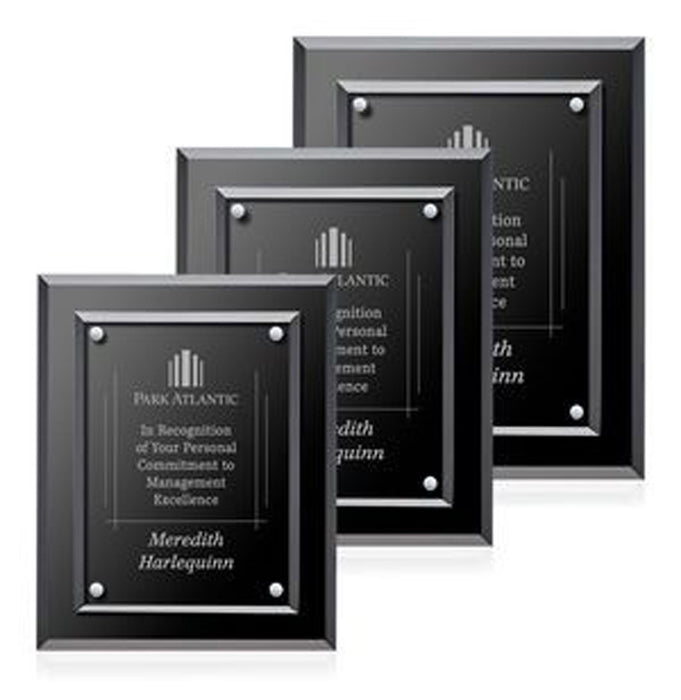 Black Piano Finish Floating Acrylic Plaque - Medium.