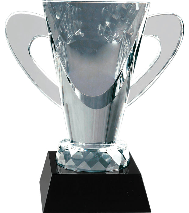 6-1/2" Optical Crystal Cup on Black Pedestal Base.