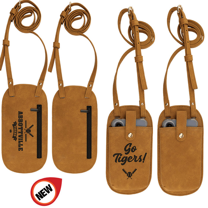 Creekside Collection Leatherette Crossbody Bag- Light Brown-