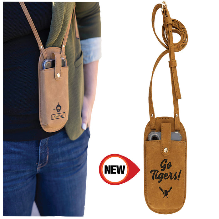 Creekside Collection Leatherette Crossbody Bag- Light Brown-