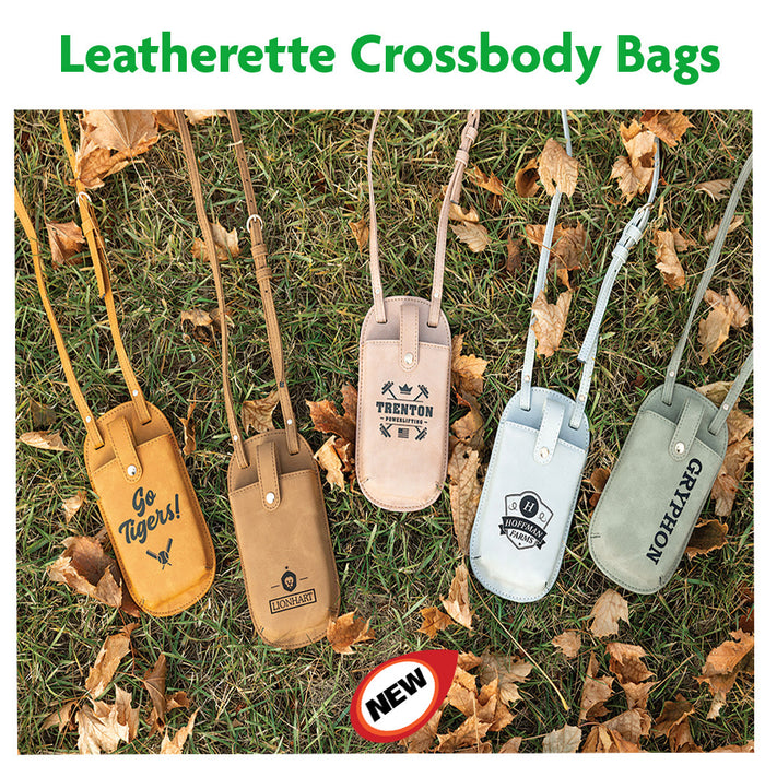 Creekside Collection Leatherette Crossbody Bag- Light Brown-