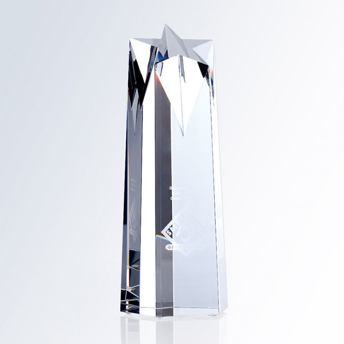 Star Obelisk Optical Crystal Award - Medium