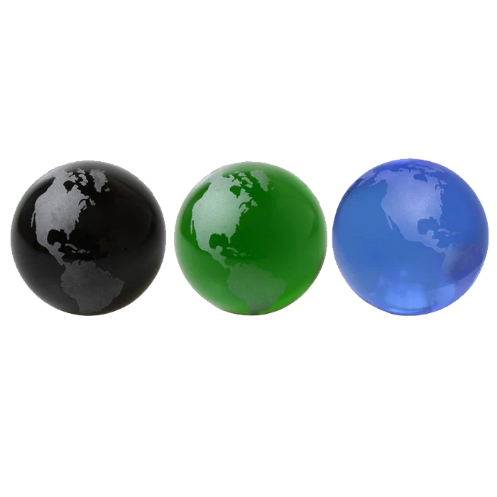 Optical Crystal - Colored Globe with Flat Bottom - Blue