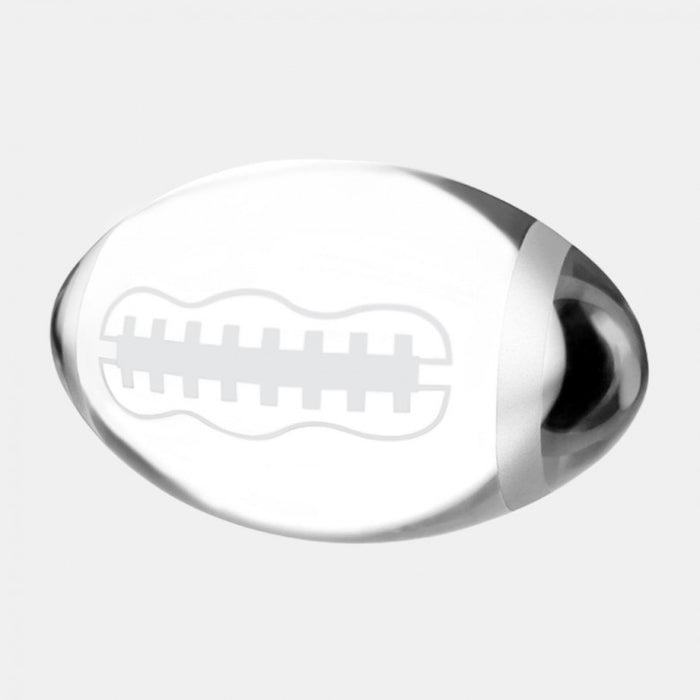 Clear Glass Football Paperweight with Flat Bottom