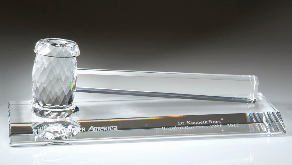 Crystal Gavel Ornament with Base
