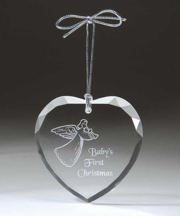 Optic Crystal Heart Christmas Ornament