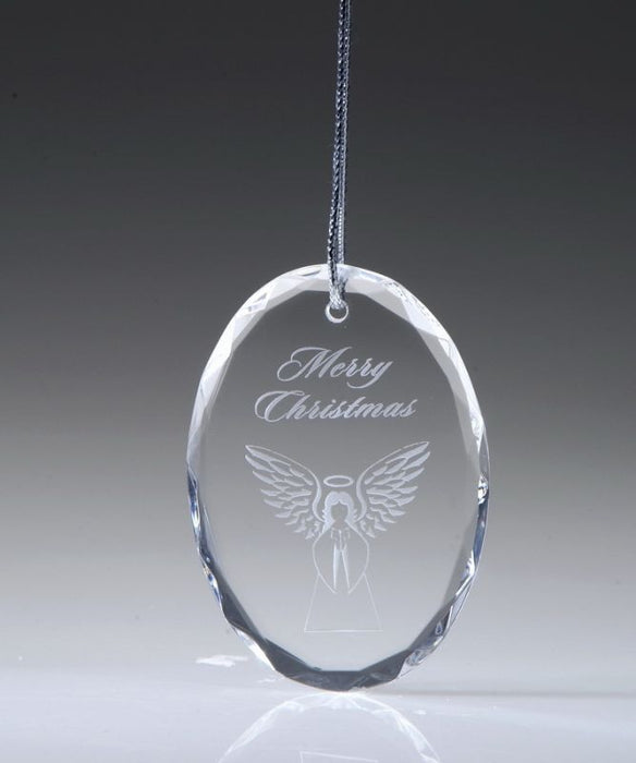 Optic Crystal Oval Christmas Ornament