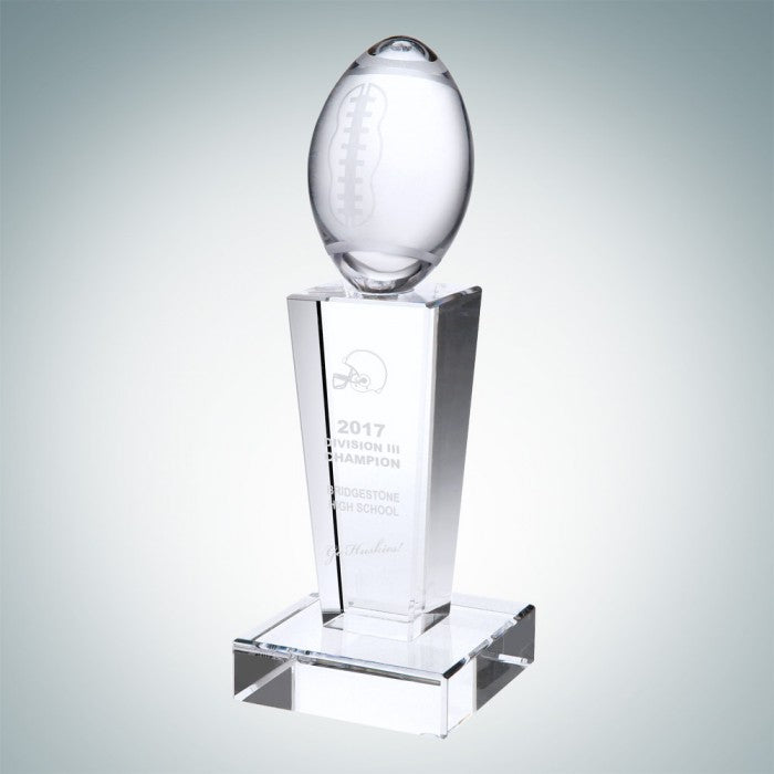 Football Optical Crystal Trophy - Medium