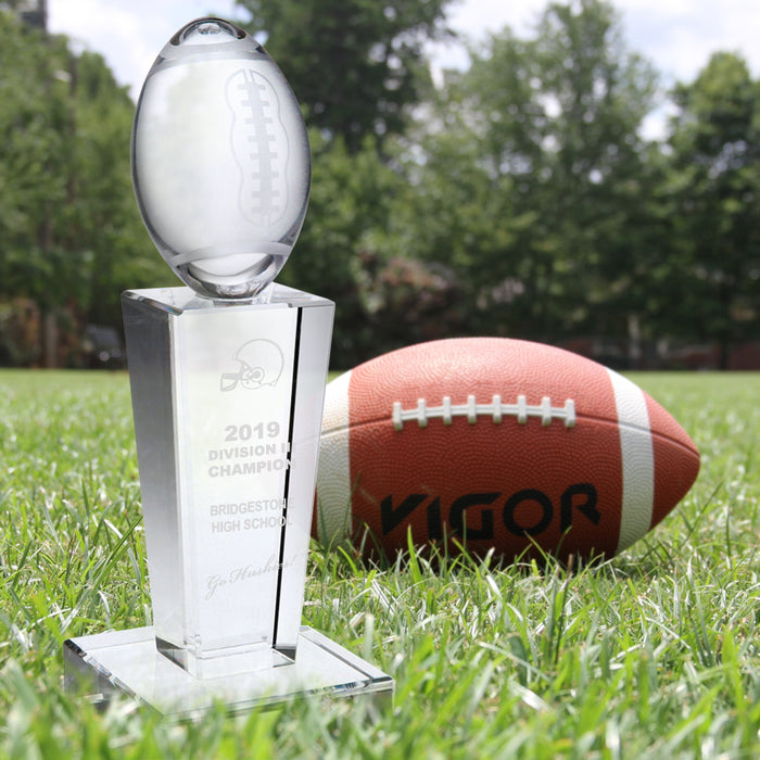 Football Optical Crystal Trophy - Medium