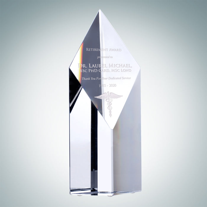 Super Diamond Tower Optical Crystal Award - Large