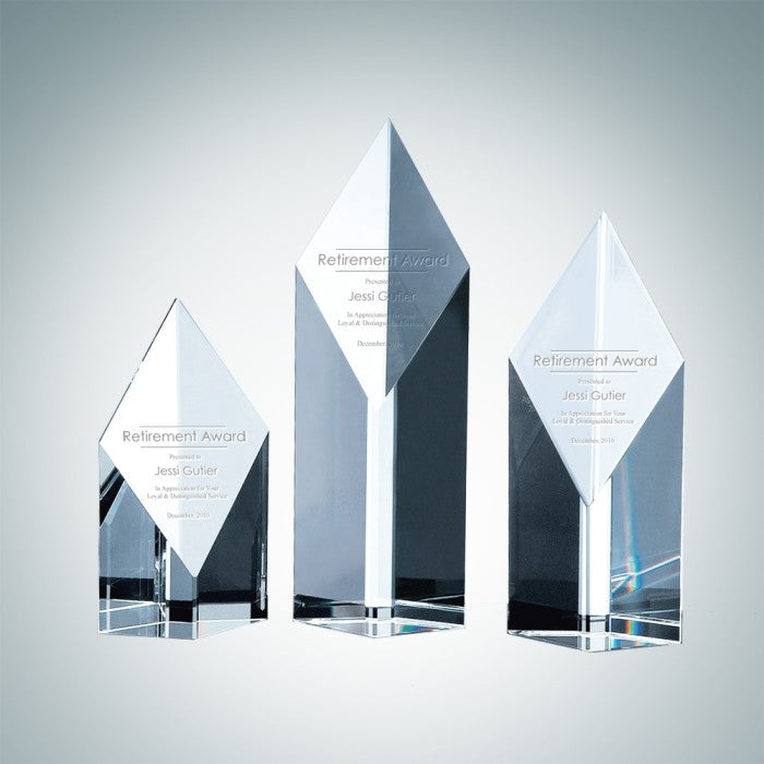 Super Diamond Tower Optical Crystal Award - Large