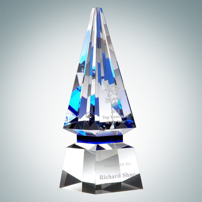 Blue Spire Premium Optical Crystal Award
