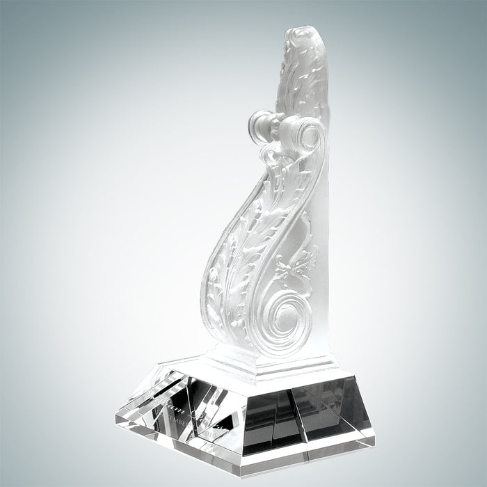 ELEGANT LEAD CRYSTAL BOOKEND SHAPED AWARD