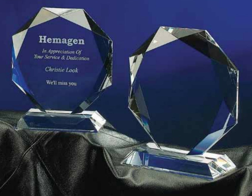 Octagon Optic Crystal Award - Large