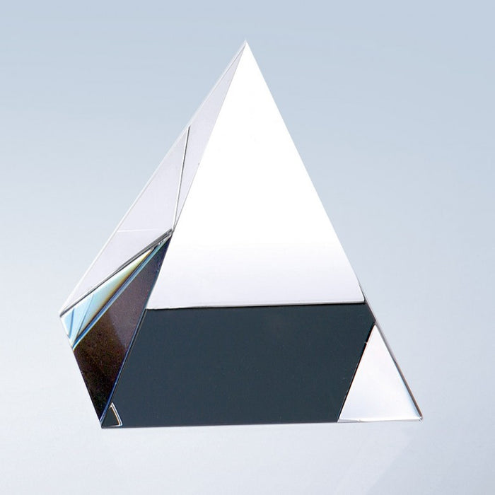 Optical Crystal Pyramid Paperweight - Large